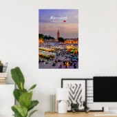 Poster Marrakech, Maroc - Place Jemaa el Fnaa (Bureau à domicile)
