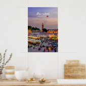 Poster Marrakech, Maroc - Place Jemaa el Fnaa (Cuisine)