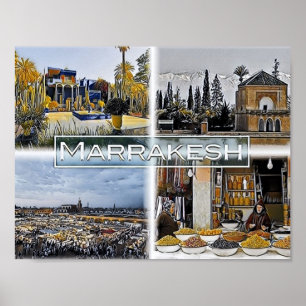 Poster Marrakech - Marocco - Mosaïque -