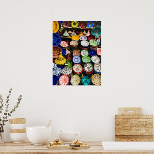 Poster Marrakech, Poterie marocaine (Cuisine)
