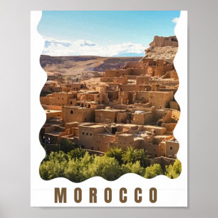 Poster Marrakesh, Maroc Voyage Cadeau Surprise Billet - V