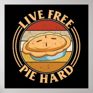 Poster marrant boulangerie tarte amoureux mot art