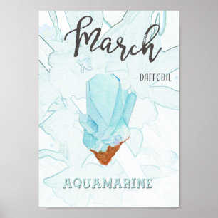 Poster Mars Anniversaire : Pierre d'Anniversaire Aquamari