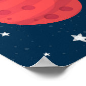Poster Mars Boy Nursery Imprimer Étoiles Galaxy Espace ex (Coin)