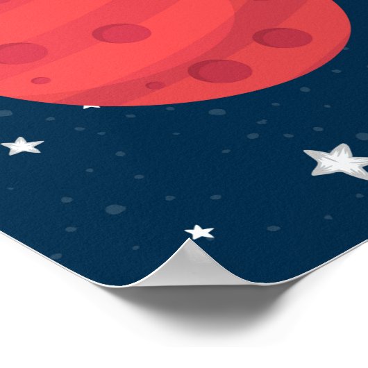 Poster Mars Boy Nursery Imprimer Étoiles Galaxy Espace ex (Coin)