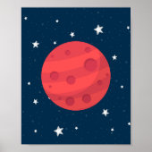 Poster Mars Boy Nursery Imprimer Étoiles Galaxy Espace ex (Devant)