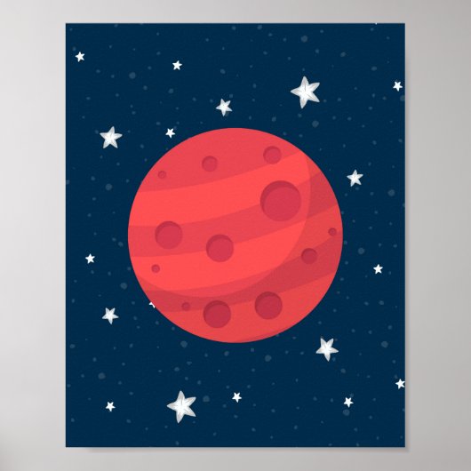 Poster Mars Boy Nursery Imprimer Étoiles Galaxy Espace ex (Devant)