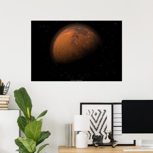 Poster Mars dans l'ombre partielle (Bureau à domicile)