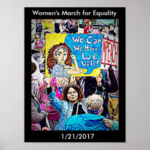 Poster Mars des femmes pour l'affiche d'égalité