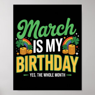 Poster Mars est anniversaire oui tout le mois st patricks