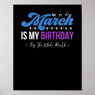 Poster Mars Est Mon Anniversaire Le Mois Entier Janvier