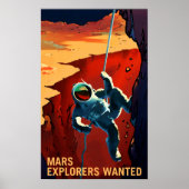 Poster MARS EXPLORERS RECHERCHÉ NASA Recrutement Propagan (Devant)