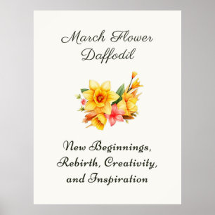 Poster Mars Mois de la naissance Daffodique cadeau de nai
