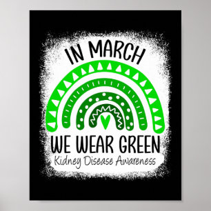 Poster Mars Nous Portons Green Kidney Maladie Sensibilisa