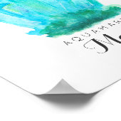 Poster Mars Pierre de naissance - Aquarelle Aquamarine |  (Coin)