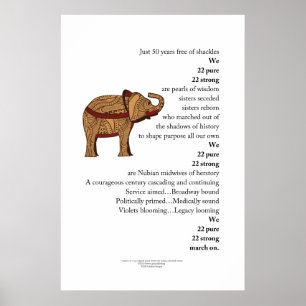 Poster "Mars sur" l'affiche d'éléphant de poème