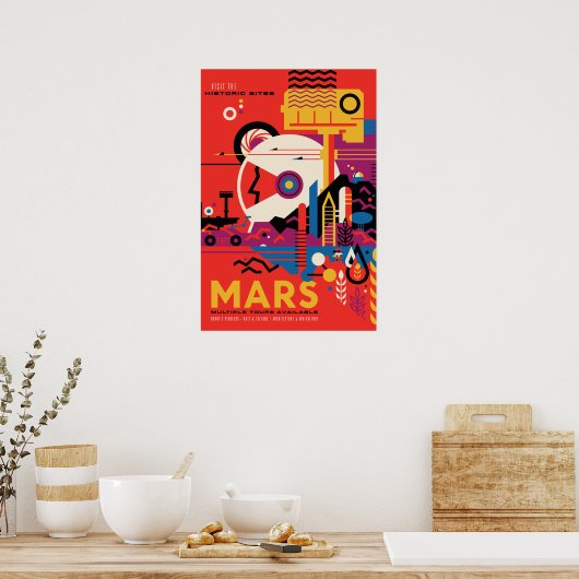 Poster Mars Vintage Space Travel (Cuisine)