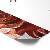 Poster Marsala Automne Floral | Panneau Cartes et Cadeaux (Coin)