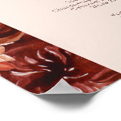 Poster Marsala Autumn Floral | Menu Boissons Mariages (Coin)