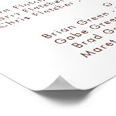 Poster Marsala Autumn Floral | Siège Alphabétique Blanc (Coin)