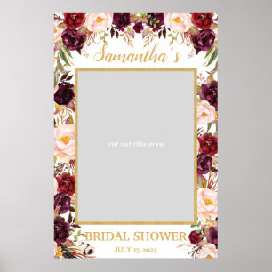Poster Marsala Burgundy Blush rose florale Prop