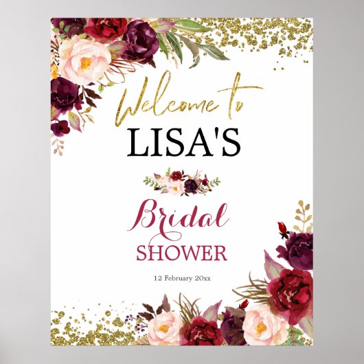 Poster Marsala Fall in Love signe de bienvenue (Devant)