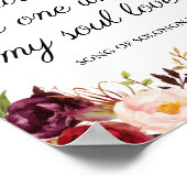 Poster Marsala Floral J'ai trouvé One My Soul Loves (Coin)