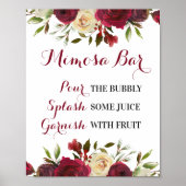 Poster Marsala Mimosa Barre Signale Mariage Fête des mari (Devant)