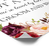 Poster Marsala & rose Floral Choisir un siège pas un pann (Coin)