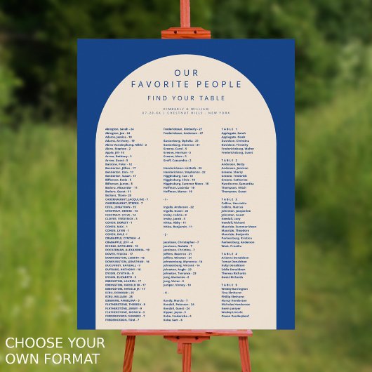 Poster Marseille Bleu 150 Invités Mariage Carte de siège