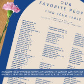 Poster Marseille Bleu 150 Invités Mariage Carte de siège