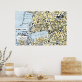 Poster Marseille, France Carte Vintage (Cuisine)