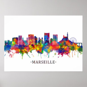 Poster Marseille France Skyline
