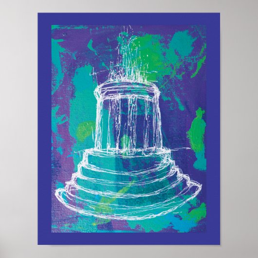 Poster Marshall Michigan Fountain                         (Devant)