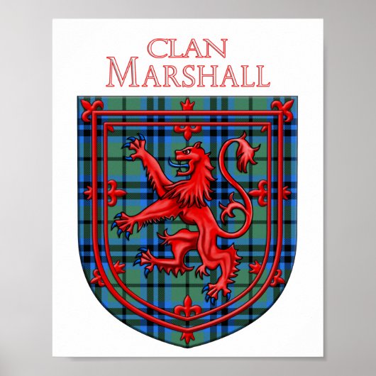 Poster Marshall Tartan Scottish Plaid Lion Rampant (Devant)