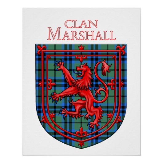 Poster Marshall Tartan Scottish Plaid Lion Rampant (Devant)