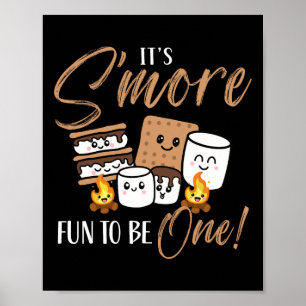 Poster Marshmallow de feu de camp d'anniversaire C'est en