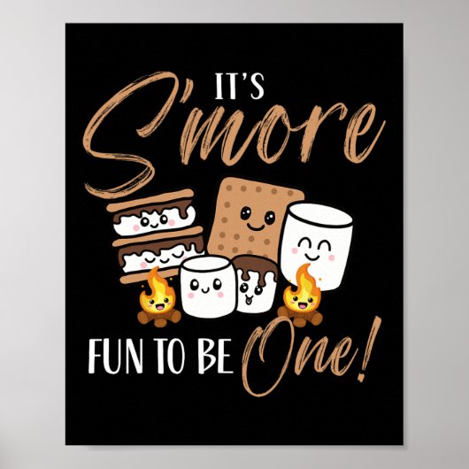 Poster Marshmallow de feu de camp d'anniversaire C'est en (Devant)