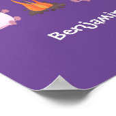 Poster Marshmallows mignons roses par dessin animé sur le (Coin)