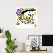 Poster Marsupilami dans le nid avec la famille (Bureau à domicile)