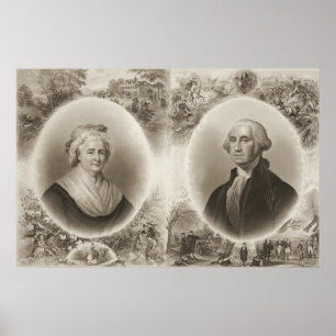 Poster Martha et George Washington 1876