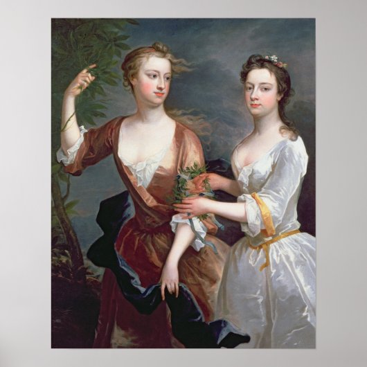Poster Martha et Teresa Blount, 1716 (Devant)