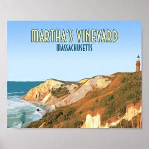 Poster Marthas Vineyard Gay Head Lighthouse Massachusetts