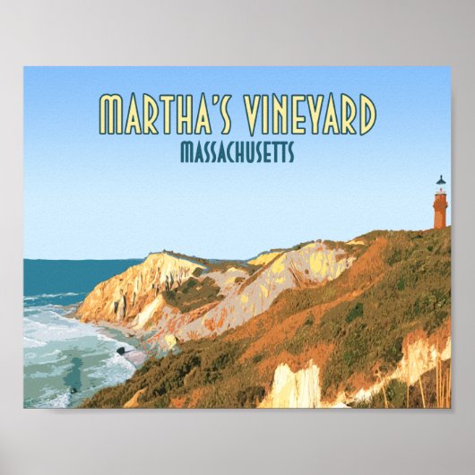 Poster Marthas Vineyard Gay Head Lighthouse Massachusetts (Devant)