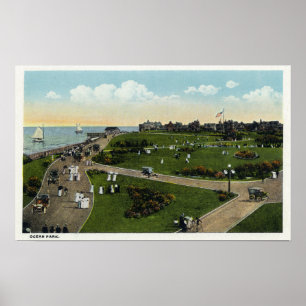 Poster Martha's Vineyard, vue aérienne de parc d'océan