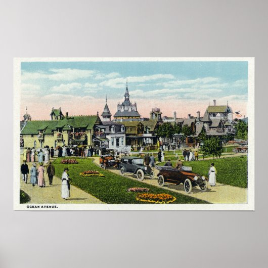 Poster Martha's Vineyard, Vue sur Ocean Avenue (Devant)
