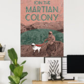 Poster Martian Colony Publicité futuriste (Bureau à domicile)