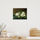 Poster Martin Johnson Heade - Magnolias sur le bleu clair (Cuisine)