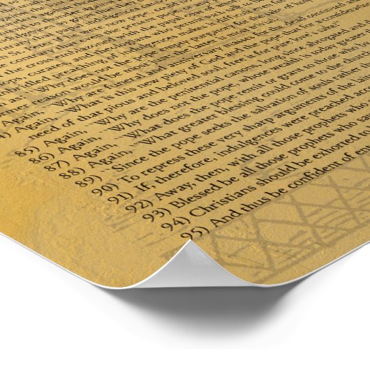 Poster Martin Luther 95 Theses en anglais (Coin)