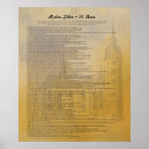 Poster Martin Luther 95 Theses et l'église Wittenberg